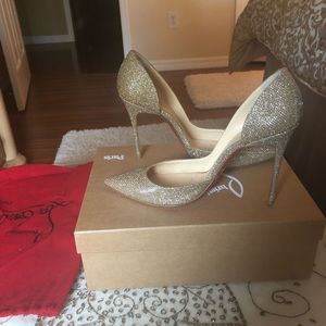 Christian Louboutin gold d’orsay pump